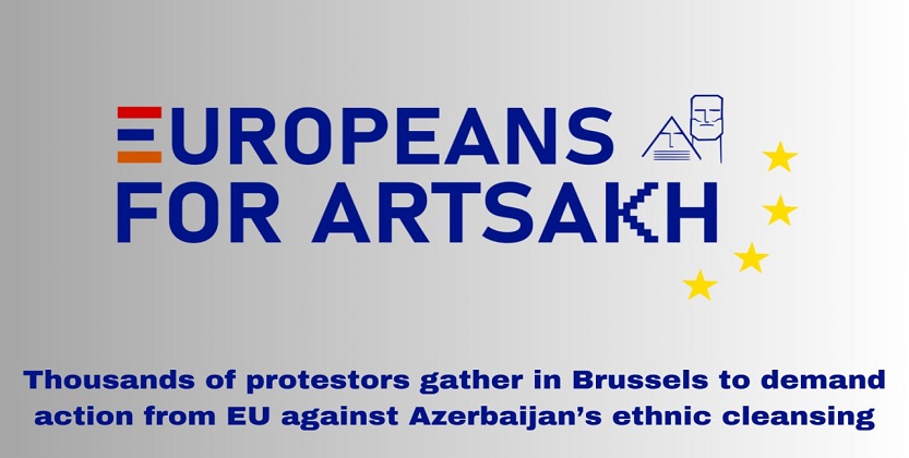 You are currently viewing Thousands of protestors gather in Brussels to demand action from EU against Azerbaijan’s ethnic cleansing