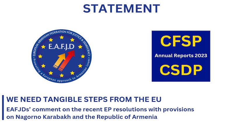 You are currently viewing EAFJDs’ comment on the recent EP resolutions with provisions on Nagorno Karabakh and the Republic of Armenia