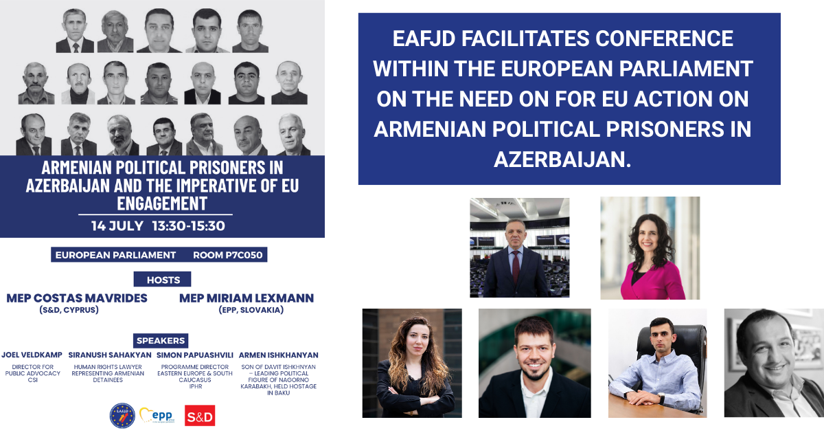 European Parliament Solidifies Stance on Armenian Hostages during a conference facilitated by the EAFJD